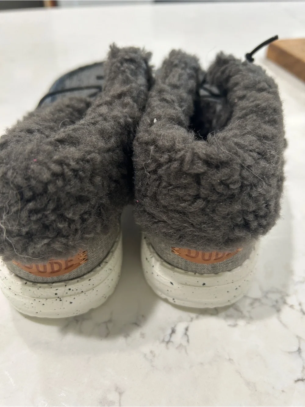 Hey Dude Men's Gray Woven Boot with Shearling Collar